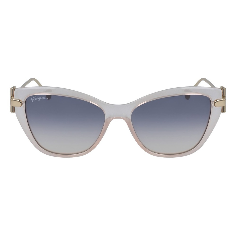 Ferragamo Cat Eye Sunglasses 55 mm Clear Nude Retro Sunglasses Vintage Designer